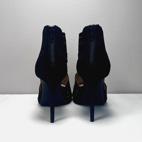 Jennifer Lopez Sweet Gum Black Open Peep-toed Stilletto High Heel Shoes Size 10 - Picture 8 of 10